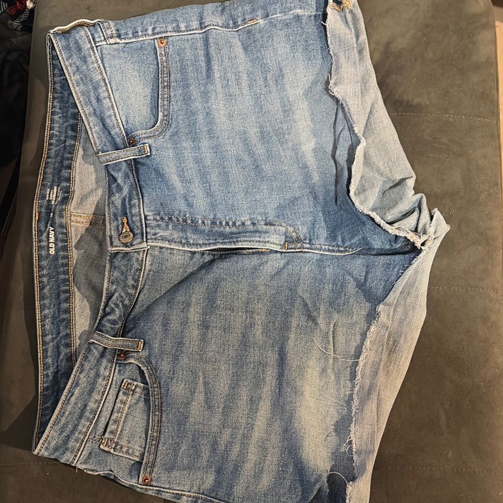 Blue Denim Distressed Shorts